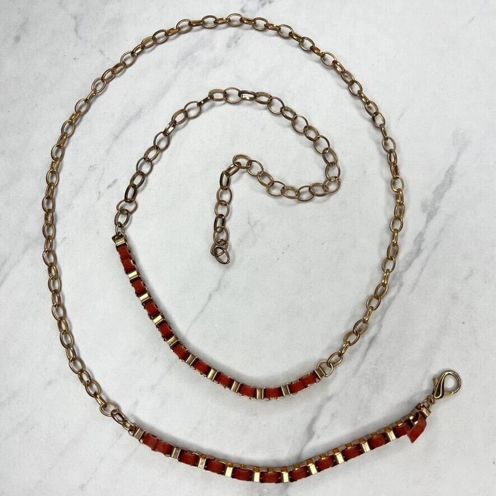 Gold Tone Woven Box Chain Link Belt Large/XL (L/XL) ✨